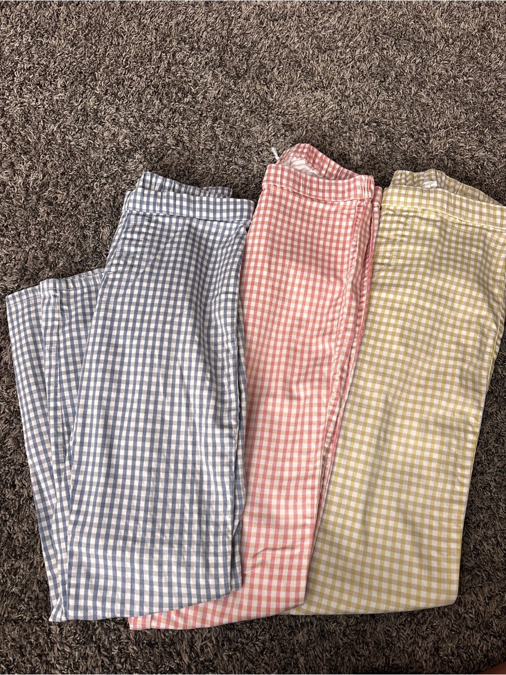 Uniqlo Womens Gingham Check Elastic Waist Stretch Ankle Pants Size S